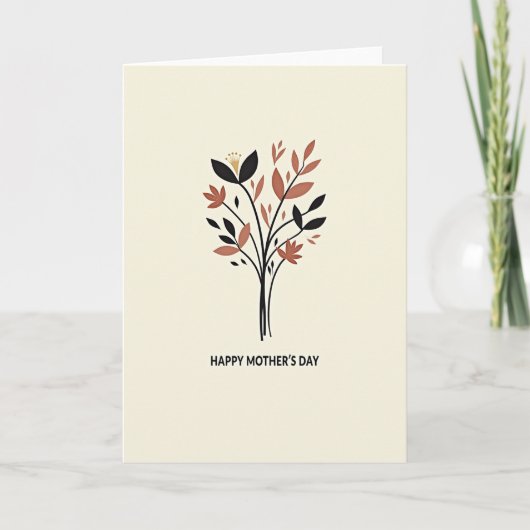 Botanische Beige-Musterkarte Karte (Vorderseite)