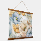 Botanische Beleuchtung Wandteppich Mit Holzrahmen (Gewinkelt)