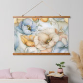 Botanische Beleuchtung Wandteppich Mit Holzrahmen (Schlafzimmer)