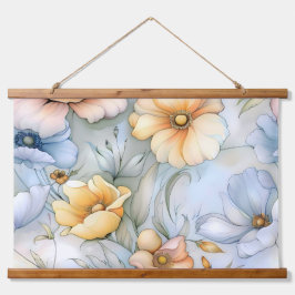 Botanische Beleuchtung Wandteppich Mit Holzrahmen