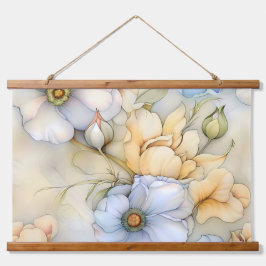 Botanische Beleuchtung Wandteppich Mit Holzrahmen