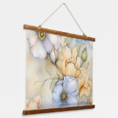 Botanische Beleuchtung Wandteppich Mit Holzrahmen (Gewinkelt)