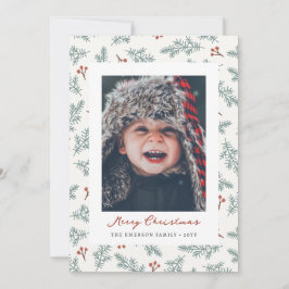 Botanische Berries-Karte für den Urlaub Feiertagskarte