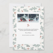 Botanische Berries-Karte für den Urlaub Feiertagskarte (Rückseite)