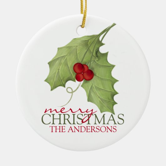 Botanische Berries Rustikale Ferienfamilie Keramik Ornament (Vorne)