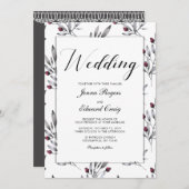 Botanische Berries und Hochzeiten Einladung (Vorne/Hinten)