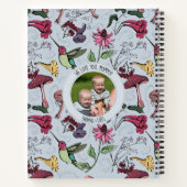 Botanische Beste Mama je Blue Hummingbird Garden Notizblock (Rückseite)