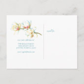 Botanische Bewegung White Magnolia Ankündigung Postkarte (Rückseite)