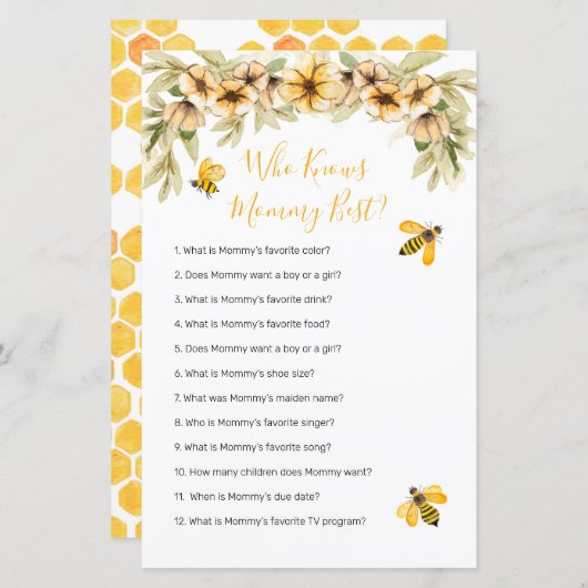 Botanische Bienenfarbe, die das beste Spiel der Mo (Vorne/Hinten)