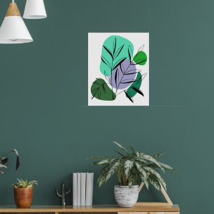 Botanische Bilanz: Blätter und Abstrakte Formen Poster