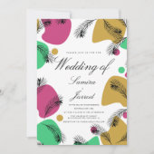 Botanische Bio Formen Gelbe Hochzeit Einladung (Vorderseite)