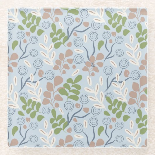 Botanische Bio Formen Glasuntersetzer (Vorderseite)