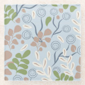 Botanische Bio Formen Glasuntersetzer (Vorderseite)