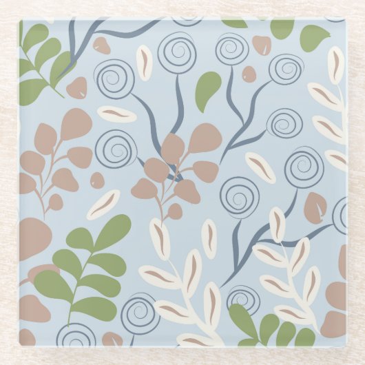 Botanische Bio Formen Glasuntersetzer (Vorderseite)