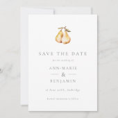 Botanische Birnen Foto Hochzeit Save The Date (Vorderseite)