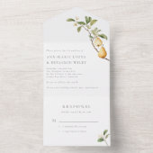 Botanische Birnen Rustikale Hochzeit All In One Einladung (Innen Boden)