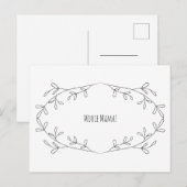 Botanische Bladeren Mooie Mama Moederdag Tekst Postkarte (Vorne/Hinten)