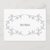 Botanische Bladeren Mooie Mama Moederdag Tekst Postkarte (Vorderseite)
