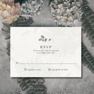 Botanische Blatt-Monogramm-Hochzeits-RSVP-Karte RSVP Karte