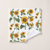 Botanische Blattblumen Badhandtuch Set (Waschlappen)