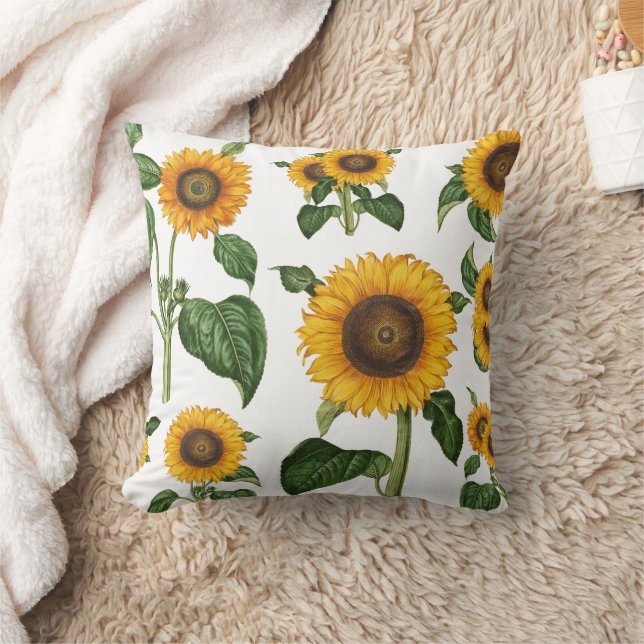 Botanische Blattblumen Kissen (Decke)