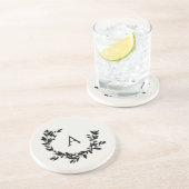 Botanische Blätter Anfangsmonogramm Elfenbeinkühe Getränkeuntersetzer (Seite)