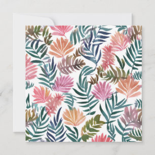 Botanische Blätter Aquarell Blumig Farbige Niedl Dankeskarte