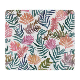Botanische Blätter Aquarell Florale Farben Schneidebrett