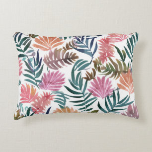 Botanische Blätter Aquarell Florales Farbige Bla Dekokissen