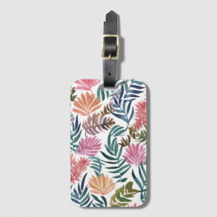 Botanische Blätter Aquarell   Florales Farbige Bla Gepäckanhänger