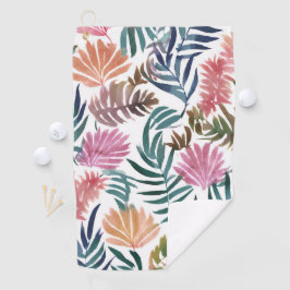 Botanische Blätter Aquarell | Florales Farbige Bla Golfhandtuch
