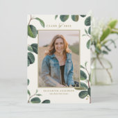 Botanische Blätter Aquarellbilder Foto Abschluss Ankündigung (Stehend Vorderseite)