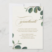 Botanische Blätter Aquarellbilder Foto Abschluss Ankündigung (Rückseite)