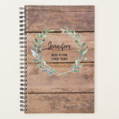 Botanische Blätter aus Holz in Aquarelltönen Planer (Vorderseite)