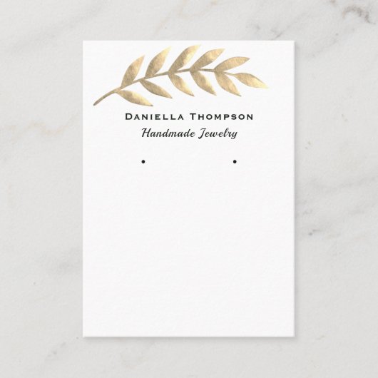 Botanische Blätter Boutique Schmuck Ohrring Displa Visitenkarte (Vorderseite)