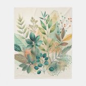 Botanische Blätter Collage Fleece Blanket (Vorderseite)