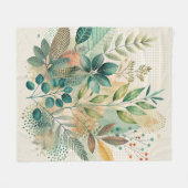 Botanische Blätter Collage Fleece Blanket (Vorderseite (Horizontal))