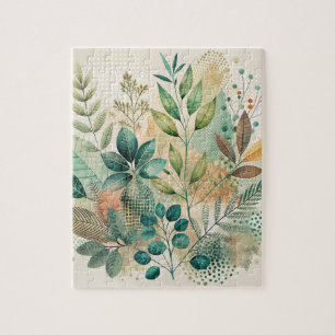 Botanische Blätter Collage Jigsaw Puzzle