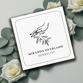 Botanische Blätter der einzigartigen Kräuterkunde Quadratische Visitenkarte