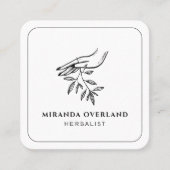 Botanische Blätter der einzigartigen Kräuterkunde Quadratische Visitenkarte (Vorderseite)