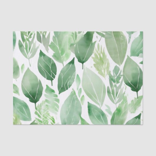 Botanische Blätter der Wasserfarbensäge Seidenpapier (Vorderseite)