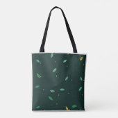 Botanische Blätter Dunkelgrün Nahtloses Muster Tasche (Rückseite)