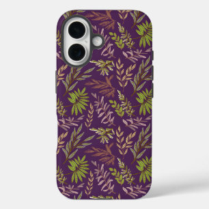 Botanische Blätter: Eine atemberaubende violette R iPhone 16 Hülle