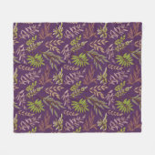 Botanische Blätter: Eine atemberaubende violette R Fleecedecke (Vorderseite (Horizontal))
