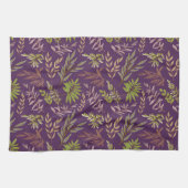 Botanische Blätter: Eine atemberaubende violette R Geschirrtuch (Horizontal)