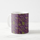 Botanische Blätter: Eine atemberaubende violette R Kaffeetasse (Vorderseite Links)
