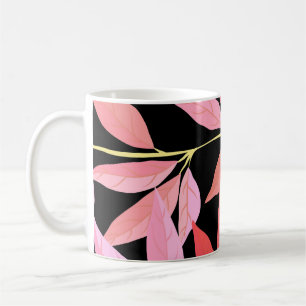 Botanische Blätter, farbenfrohe nahtlose Muster. Kaffeetasse