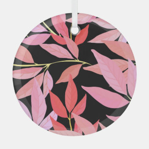 Botanische Blätter, farbenfrohe nahtlose Muster. Ornament Aus Glas