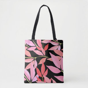Botanische Blätter, farbenfrohe nahtlose Muster. Tasche