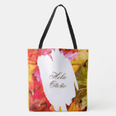 Botanische Blätter farbenfrohe Trendy Herbst Hallo Tasche (Vorderseite)